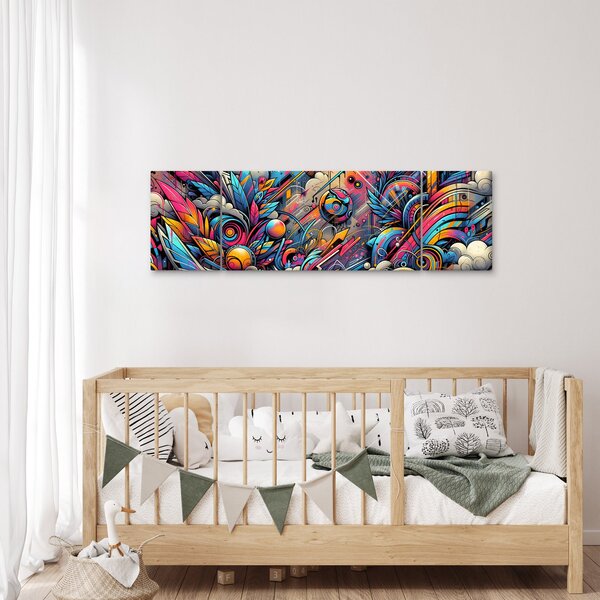Obraz - Kolorowe graffiti (170x50 cm)