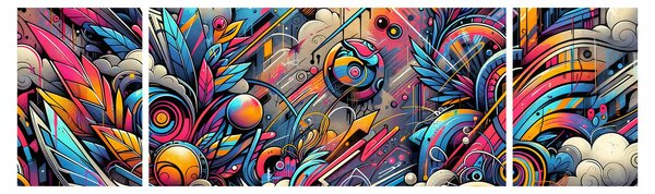 Obraz - Kolorowe graffiti (170x50 cm)
