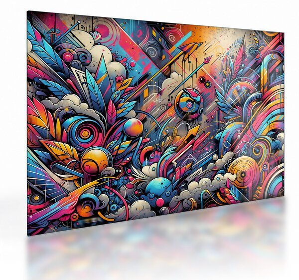 Obraz na szkle - Kolorowe graffiti (70x50 cm)