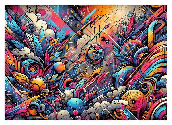 Obraz na szkle - Kolorowe graffiti (70x50 cm)