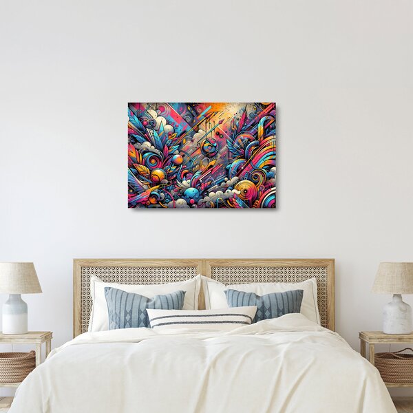 Obraz na szkle - Kolorowe graffiti (70x50 cm)