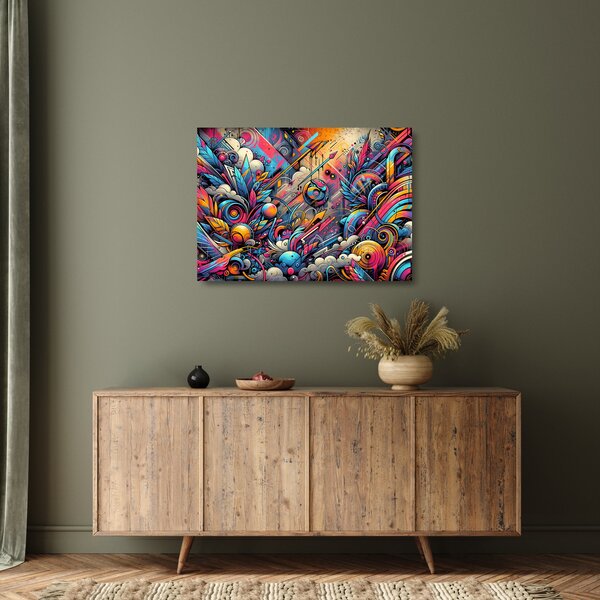 Obraz na szkle - Kolorowe graffiti (70x50 cm)