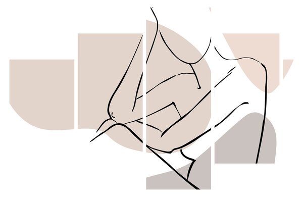 Obraz - Kobieta linia sztuki ciała N⁰1 (125x70 cm)