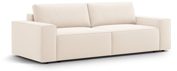 Beżowa aksamitna rozkładana/ze schowkiem sofa 247 cm Jodie – Micadoni