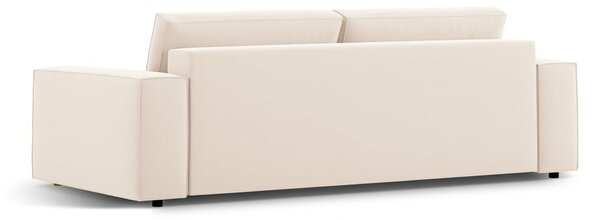Beżowa aksamitna rozkładana/ze schowkiem sofa 247 cm Jodie – Micadoni