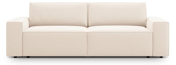 Beżowa aksamitna rozkładana/ze schowkiem sofa 247 cm Jodie – Micadoni