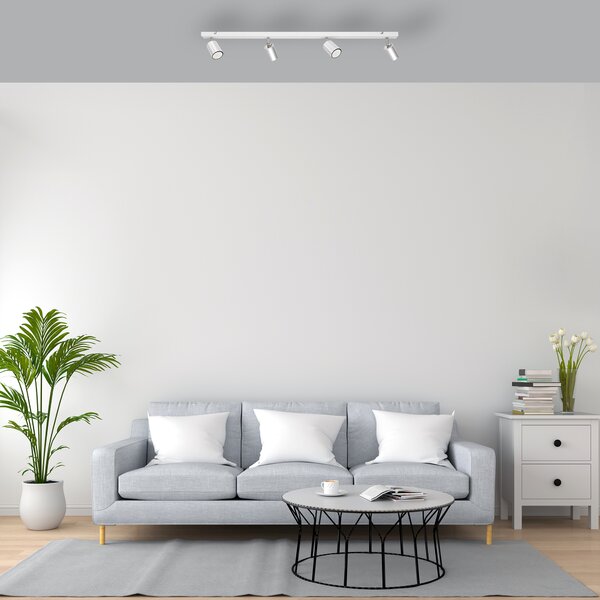 Lampa metalowa na listwie poczwórna biało-chromowa TUNE II R-L 1927/4 BK+CH+CH