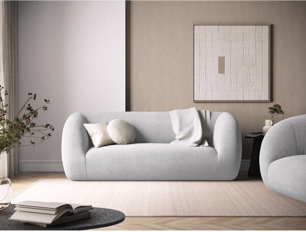Jasnoszara sofa z materiału bouclé 210 cm Essen – Cosmopolitan Design