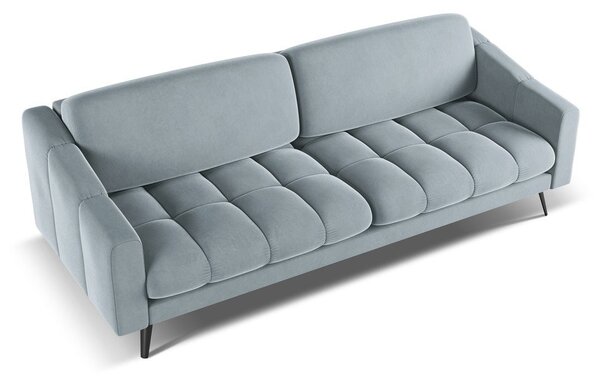 Jasnoniebieska aksamitna sofa 238 cm Nalu – Makamii