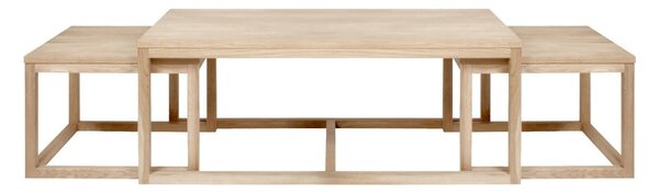 Zestaw 3 drewnianych stolików Actona Cornus Coffee, 120x60x50 cm