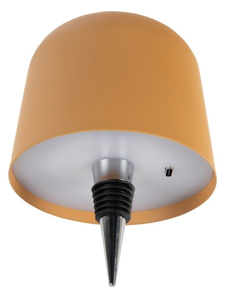 Lampa stołowa LED na butelkę w kolorze ochry z metalowym kloszem (wysokość 13 cm) Cone Hat LED – Leitmotiv