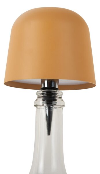 Lampa stołowa LED na butelkę w kolorze ochry z metalowym kloszem (wysokość 13 cm) Cone Hat LED – Leitmotiv