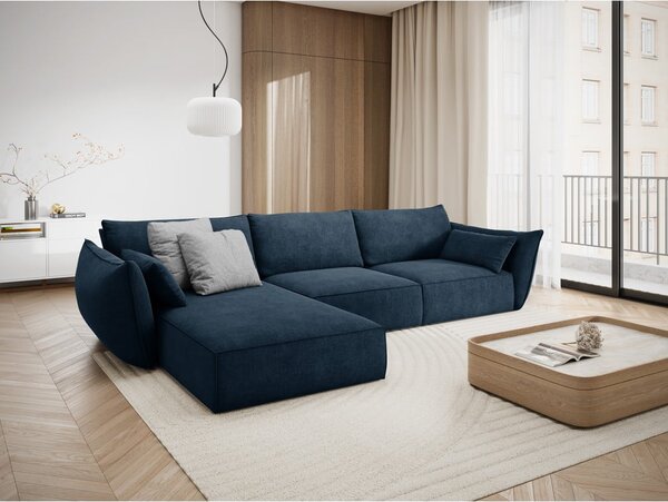 Ciemnoniebieski narożnik (lewostronny) Vanda – Mazzini Sofas