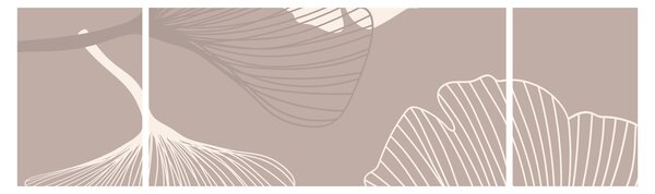 Obraz - Beżowe liście N⁰1 (170x50 cm)