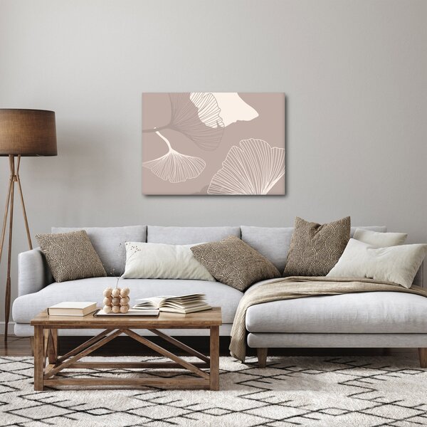 Obraz - Beżowe liście N⁰1 (70x50 cm)