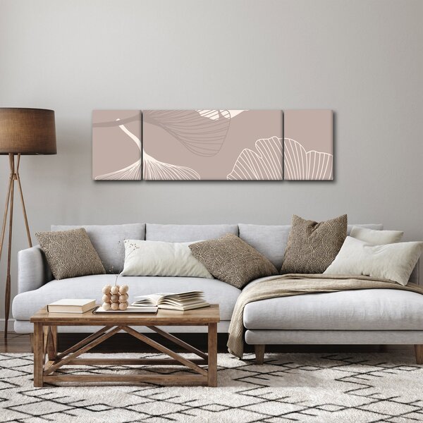 Obraz - Beżowe liście N⁰1 (170x50 cm)