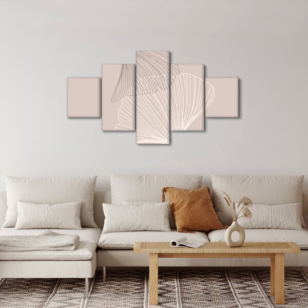 Obraz - Beżowe liście N⁰2 (125x70 cm)