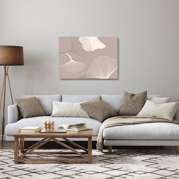 Obraz na szkle - Beżowe liście N⁰1 (70x50 cm)
