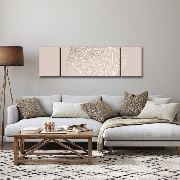 Obraz - Beżowe liście N⁰2 (170x50 cm)