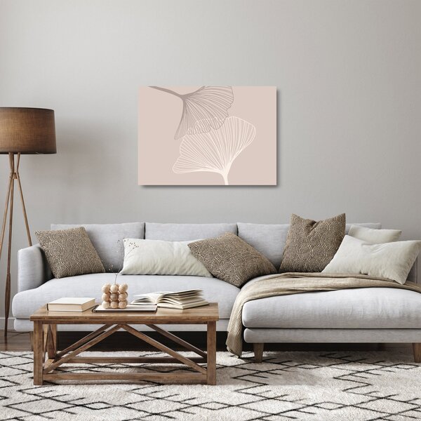 Obraz na szkle - Beżowe liście N⁰2 (70x50 cm)