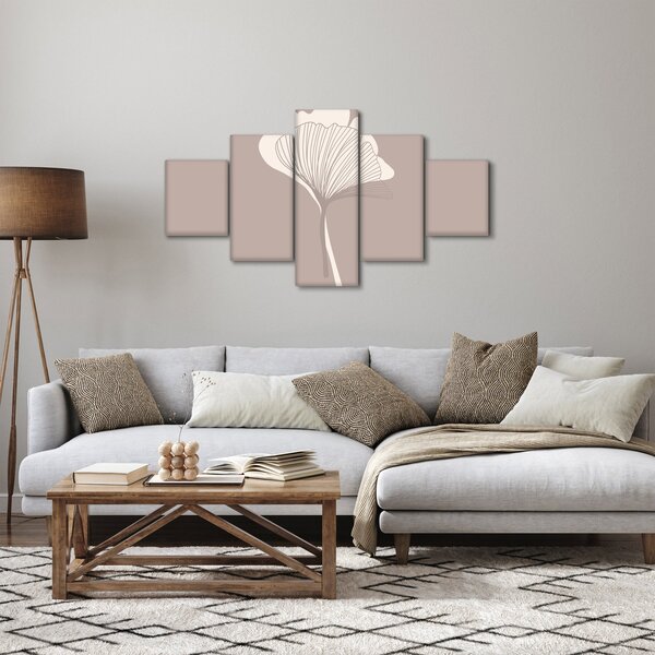 Obraz - Beżowe liście N⁰3 (125x70 cm)