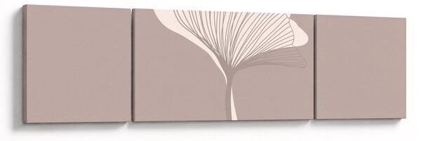 Obraz - Beżowe liście N⁰3 (170x50 cm)
