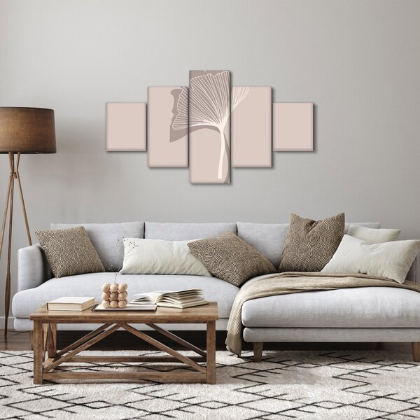 Obraz - Beżowe liście N⁰4 (125x70 cm)
