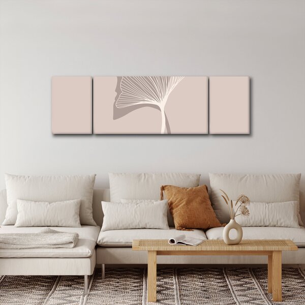 Obraz - Beżowe liście N⁰4 (170x50 cm)