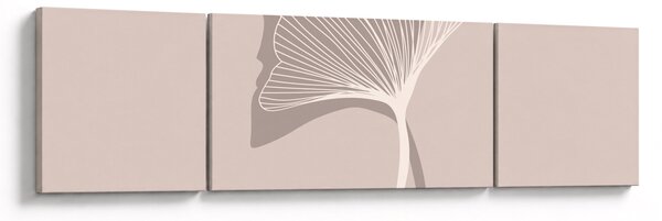Obraz - Beżowe liście N⁰4 (170x50 cm)