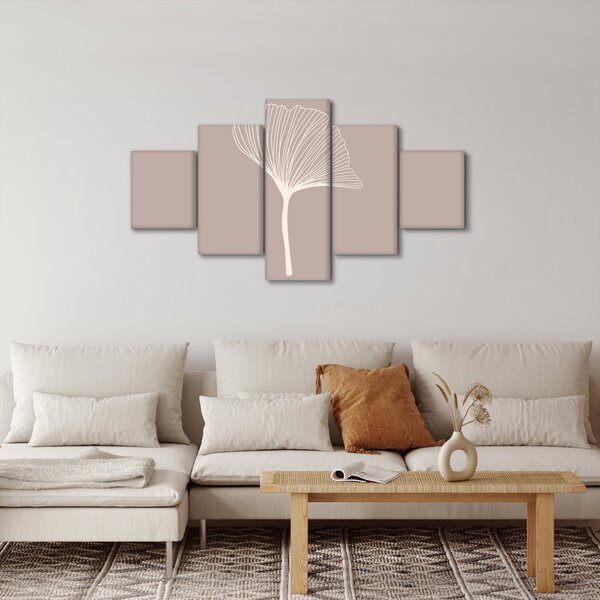 Obraz - Beżowe liście N⁰5 (125x70 cm)