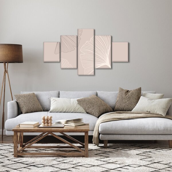 Obraz - Beżowe liście N⁰6 (125x70 cm)