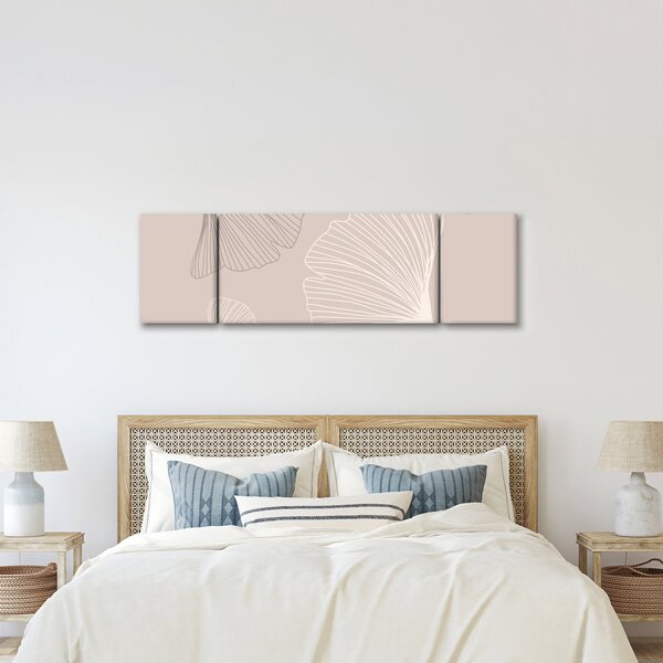 Obraz - Beżowe liście N⁰6 (170x50 cm)