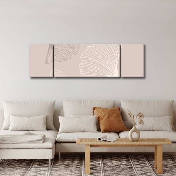 Obraz - Beżowe liście N⁰6 (170x50 cm)