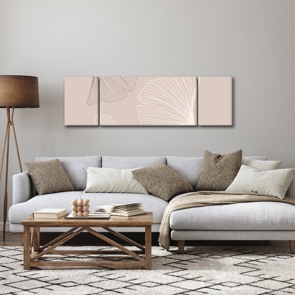 Obraz - Beżowe liście N⁰6 (170x50 cm)