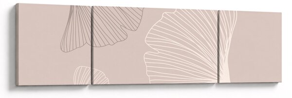 Obraz - Beżowe liście N⁰6 (170x50 cm)