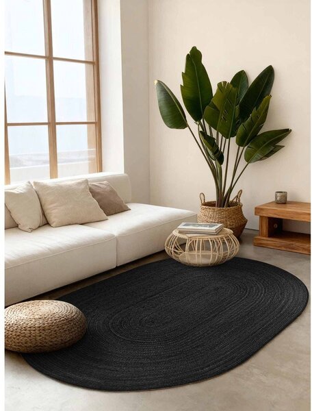 Czarny dywan z juty dwustronny/tkany ręcznie 160x230 cm Braided – Hanse Home