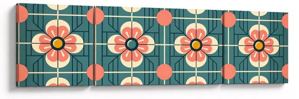 Obraz - Retro wzór z kwiatami (170x50 cm)