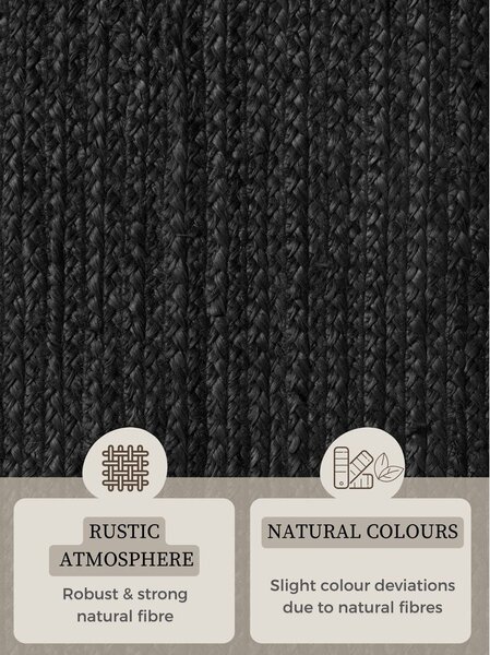 Czarny dywan z juty dwustronny/tkany ręcznie 160x230 cm Braided – Hanse Home