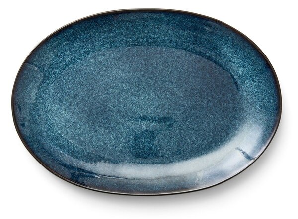 Czarno-niebieski kamionkowy talerz Gastro Dark Blue/Black – Bitz