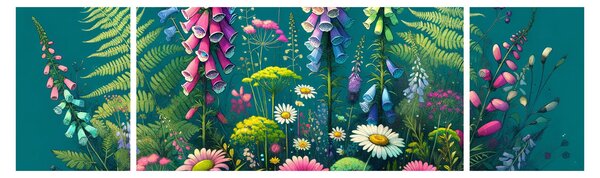 Obraz - Kwiaty łąkowe (170x50 cm)
