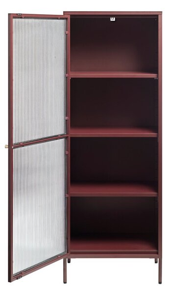Czerwona metalowa witryna 58x160 cm Bronco – Unique Furniture