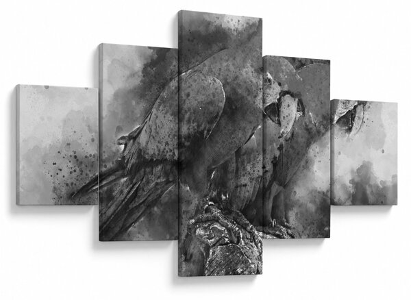 Obraz - Papugi akwarelowe (125x70 cm)