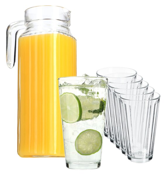 Zestaw szklanek Blera 360 ml 6 szt + Dzbanek Bargano 1,1L