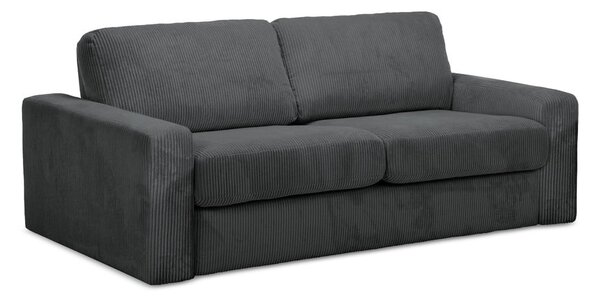 Ciemnoszara sztruksowa rozkładana sofa 195 cm Nona – Makamii