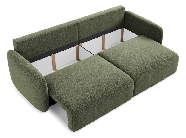 Zielona rozkładana/ze schowkiem sofa 238 cm Kalena – Makamii