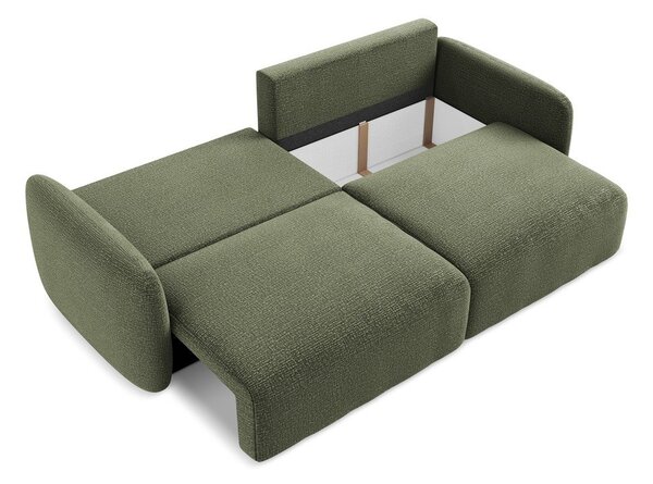Zielona rozkładana/ze schowkiem sofa 238 cm Kalena – Makamii