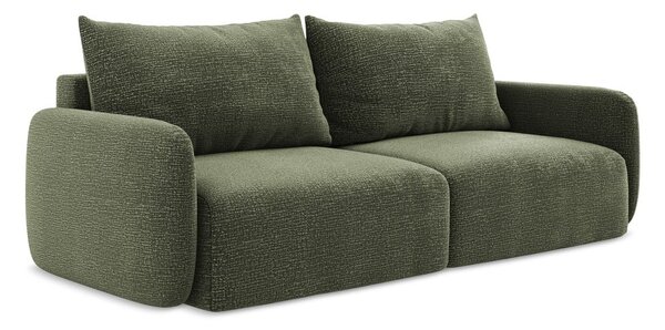 Zielona rozkładana/ze schowkiem sofa 238 cm Kalena – Makamii