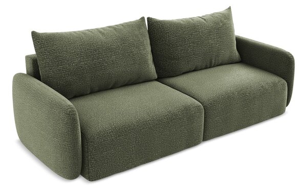 Zielona rozkładana/ze schowkiem sofa 238 cm Kalena – Makamii