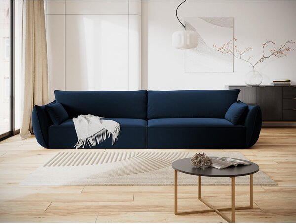 Ciemnoniebieska aksamitna sofa 248 cm Vanda – Mazzini Sofas