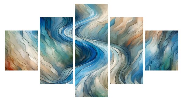 Obraz - Abstrakcyjny nurt (125x70 cm)